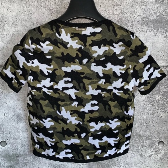 NWT Michael Kors | Camouflage Stretch-Viscose Jacquard T-Shirt - sz S - Picture 5 of 5